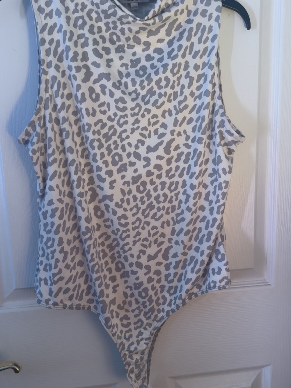 white birch Neutral Leopard Print Sleeveless Bodysuit